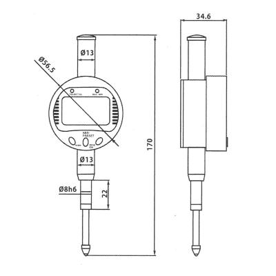 Digital Indikatorklocka 25,4x0,01 mm med ABS/TOL/Min/Max funktion